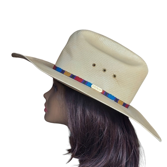 Stetson Natural Cream Gunslinger Style 10X Straw Western Hat Unisex - Picture 1 of 16